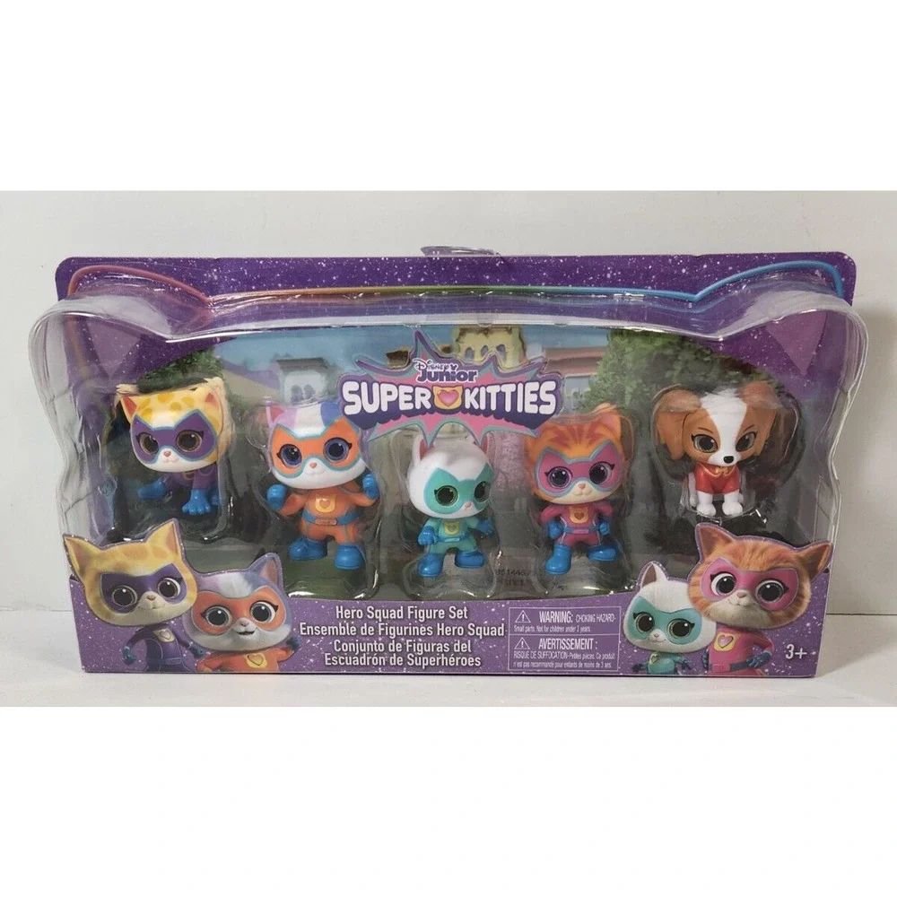 SUPER KITTIES HERO SQUAD FIGURE SET Ginny Sparks Bitzy Mr Puppypaws Disney Jr